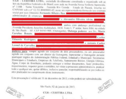 Procuração com falsidade ideológica foi usada nos processos de pagamentos de notas fiscais frias no Consórcio Intermunicipal do Lixo