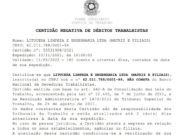 JUSTIÇA DO TRABALHO DETERMINA A EXCLUSÃO DOS DADOS DA LITUCERA DO BNDT em 8 DE NOVEMBRO