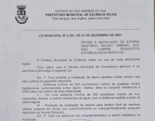 A FORÇA POLÍTICA DOS MORADORES DE TAQUARI VAI ENCERRAR A POLÊMICA INSTALAÇÃO DO FAMIGERADO ATERRO SANITÁRIO