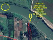 LOCAL PARA DESCARGA DE EFLUENTE DE CHORUME DOMICILIAR E INDUSTRIAL NO RIO ITAPOCU É O MESMO PONTO QUE RIZICULTORES COLETAM ÁGUA QUE INUNDAM ÁREAS DE ARROZ IRRIGADO